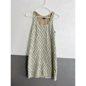 A|X Armani‎ Exchange Mulberry Silk Cream blue Basketweave Pattern Dress 00 Small